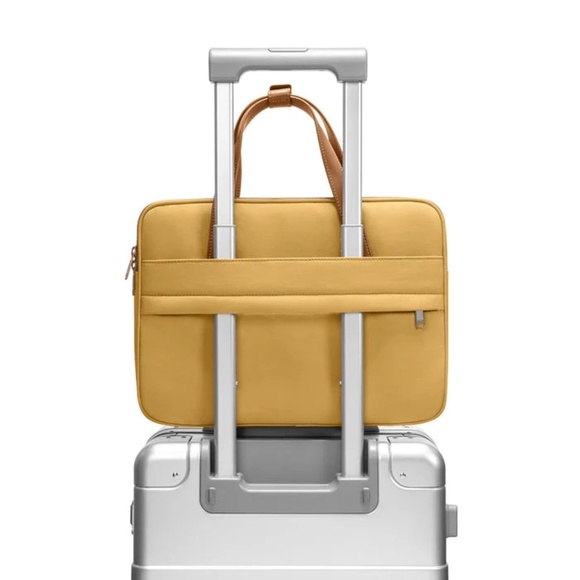 Tomtoc Laptop Shoulder Bag Holds 13" Computer H22 Water Repellent Yellow Pockets - Picture 9 of 9